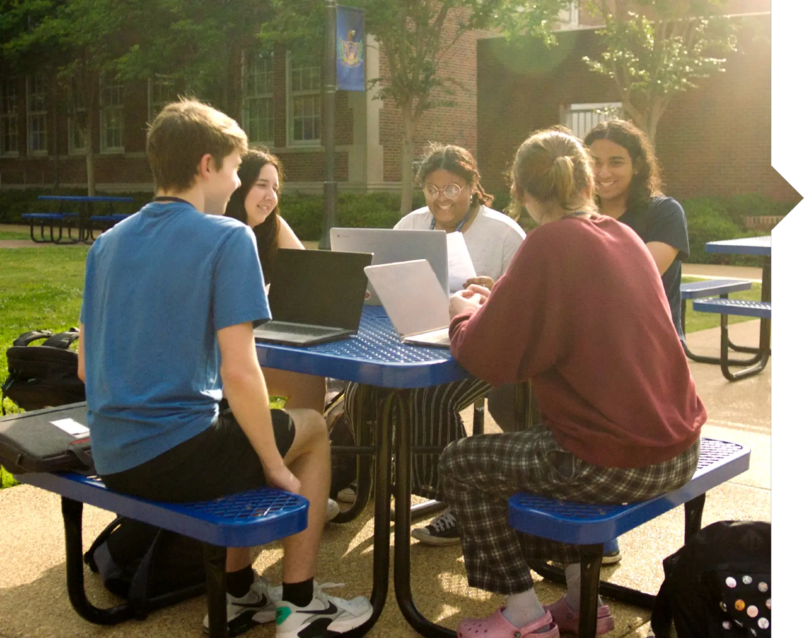 Students sitting at table